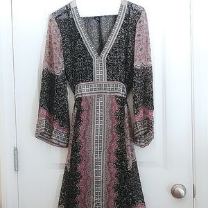 Sheer Print INC Dress with Separate Liner Slip